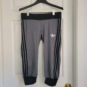 Adidas Womens Black and Gray Joggers